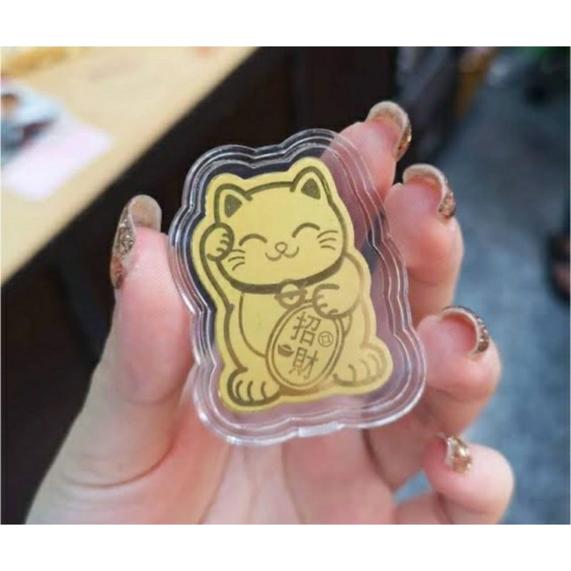พร้อมส่ง-neko-แผ่นทองแมวกวัก-ทองคำแท้-99-99-จากญี่ปุ่น-เรียกเงิน-เรียกทรัพย์-รับโชค-เฮงๆปังๆ-แมวกวัก-lucky-cat-kitty