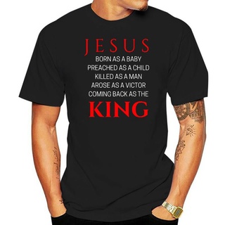เสื้อยืดผ้าฝ้ายพิมพ์ลาย เสื้อยืดแฟชั่น พิมพ์ลาย Jesus Is King สําหรับผู้ชาย