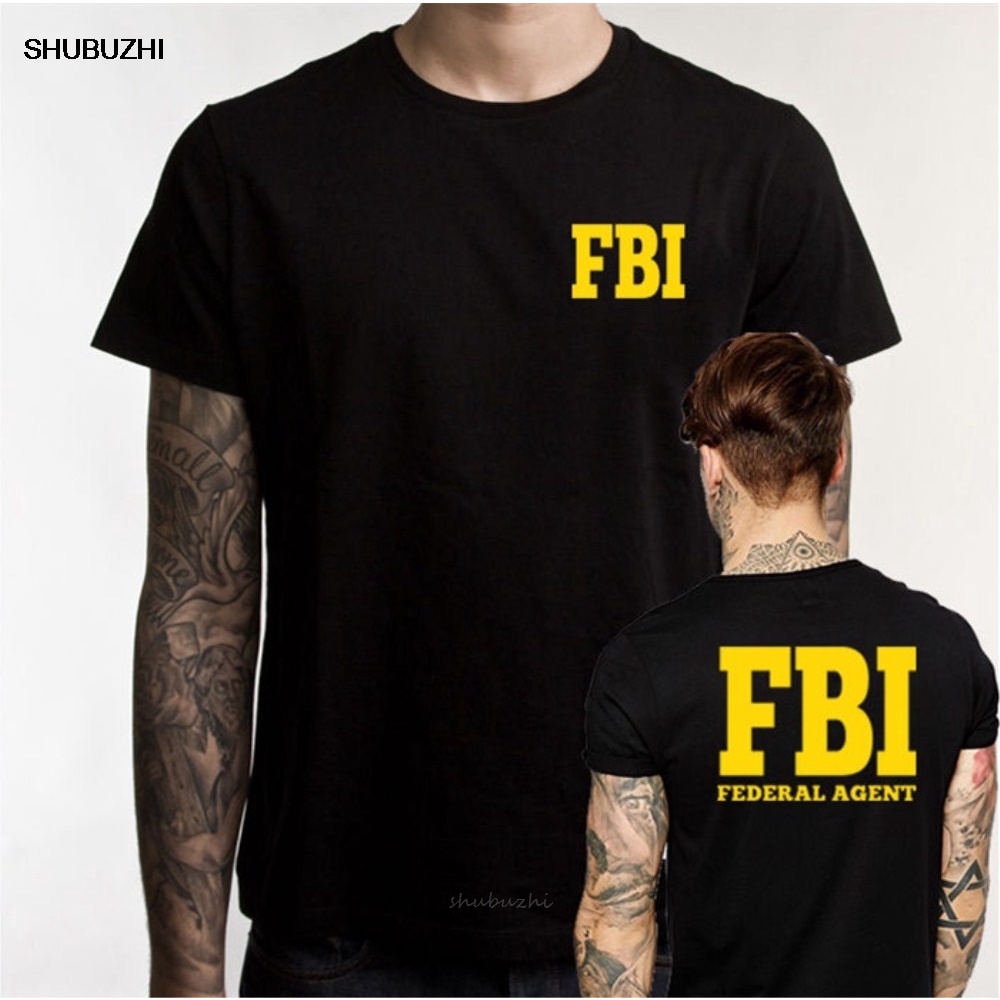 gildan-เสื้อยืดคอกลม-ผ้าฝ้าย-100-พิมพ์ลาย-agent-bureau-investigation-fbi-สําหรับผู้ชายsize-s-5xl