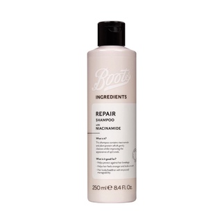 Boots Hair repair Ingredient - Niacinamide ฟื้นบำรุงผมแห้งเสีย และแตกปลาย แชมพู ทรีตเม้นต์ เซรั่ม