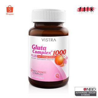 Vistra Gluta Complex 1000 Plus Red Orange Extract วิสทร้า กลูต้า คอมเพล็กซ์ 1000 พลัส เรด ออเร้นจ์ เอ็กซ์แทร็คซ์