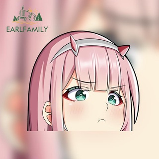 Earlfamily สติกเกอร์ไวนิล ลาย Darling In The Franxx ขนาด 13 ซม. x 11.7 ซม. สําหรับติดตกแต่งหน้าต่างรถยนต์ รถจักรยานยนต์