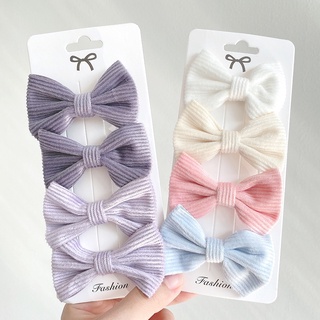 ใหม่ กิ๊บติดผม รูปโบว์ MiNi น่ารัก แฮนด์เมด 2 นิ้ว สําหรับเด็ก 4 ชิ้น ต่อชุด
