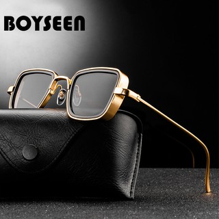 ภาพขนาดย่อสินค้าแว่นตากันแดดผู้ชาย BOYSEEN แว่นตากันแดด Retro Metal Frame Steam punk 58157Z