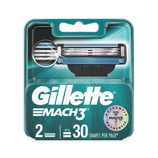 Gillette Mac3 Turbo ยิลเลตต์ มัคทรี เทอร์โบ ใบมีดโกน 2 ชิ้น