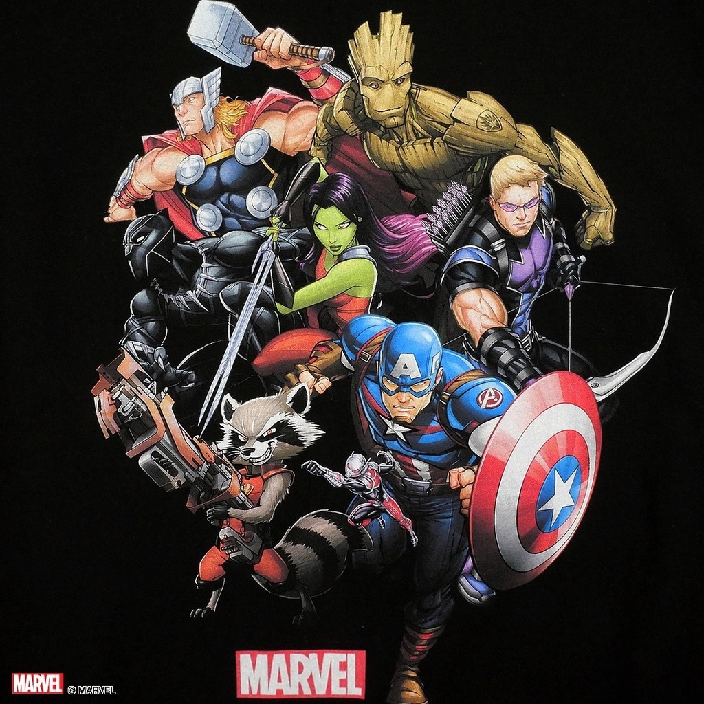 เสื้อยืดผ้าฝ้ายพิมพ์ลายขายดี-เสื้อยืดการ์ตูน-ลิขสิทธ์แท้-marvel-comics-t-shirts-mvx-251