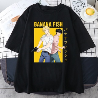 Banana Fish Ash Lynx Anime Printed Woman T Shirt 2021 Summer Tee Shirt Harajuku Cotton T Shirts Hip Hop Loose Women New