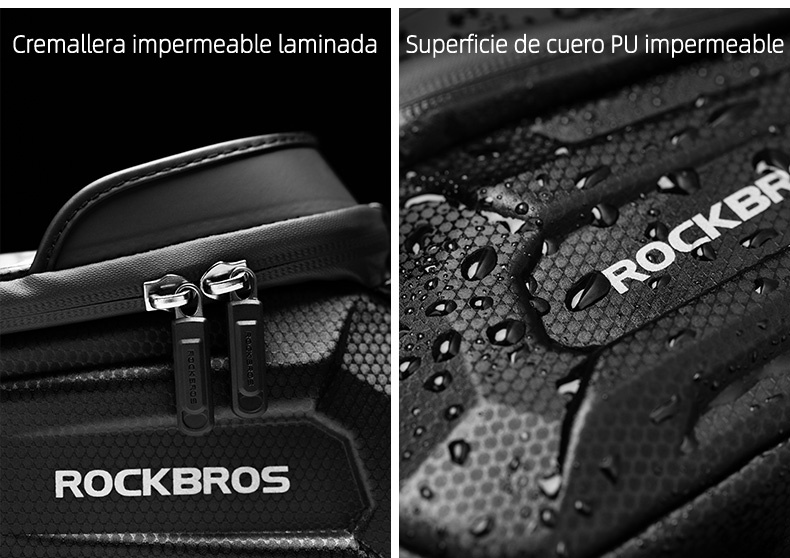 ภาพประกอบคำอธิบาย Rockbros กระเป๋าใส่โทรศัพท์มือถือ กันน้ํา จุของได้เยอะ 1.7 ลิตร 6.8 นิ้ว สําหรับติดแฮนด์รถจักรยาน
