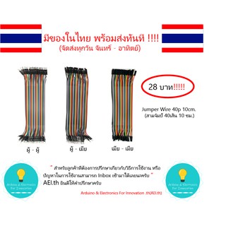 ราคาและรีวิวสายจัมป์ 10 ซม. (แผงละ 40 เส้น)  มีให้เลือก 3 แบบ Jumper Wire 40p 10cm.