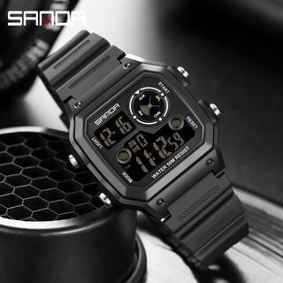 Sanda Brand นาฬิกาข้อมือดิจิตอลแฟชั่น กันน้ํา แสดงวันที่ โครโนกราฟ สําหรับผู้ชาย