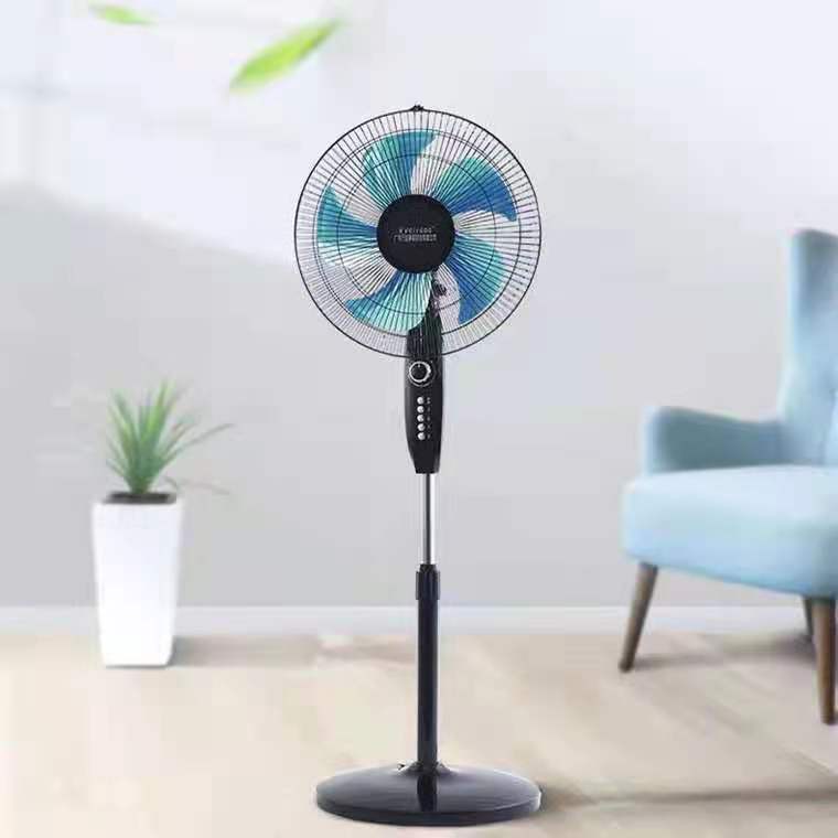 pedestal-fan-พัดลมตั้งพื้น-ขนาด-16นิ้ว-พัดลมสีดำ-ปรับความสูงได้-พัดลมตั้งเวลาปิดได้