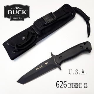 มีดBUCK 626 Intrepid-XL, Black มีทหารที่แข็งแกร่งที่สุดเล่มนึงของBuck ใบเครือบดำลดแสงสะท้อน ผลิต USA.