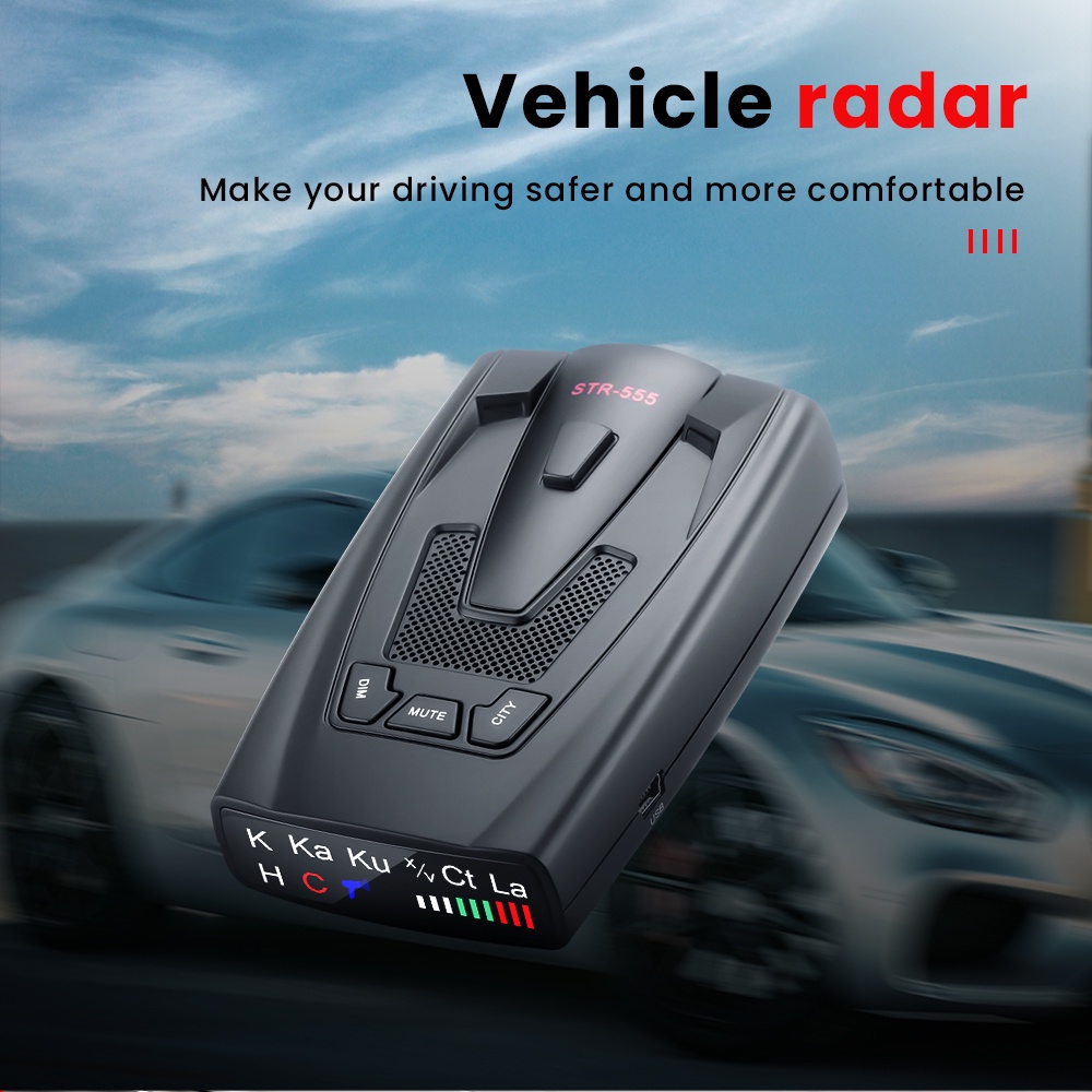 เรดาร์STR555 Car Radar Detector Anti Radar Detector English Russian