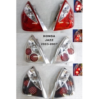 โคมไฟท้าย HONDA JAZZ ปี 2003-2007 ทรงEURO โคมขาว โคมดำ โคมแดง (สินค้ามาจากผู้ผลิตมีตำหนินิดหน่อย)