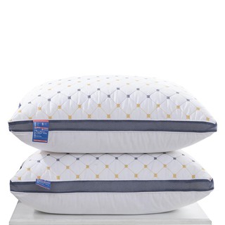 【บลูไดมอนด์】Five-star hotel pillow Bed &amp; Breakfast Pillow Embroidery 3DStereo Feather Fabric Pillow Compression Pillow H