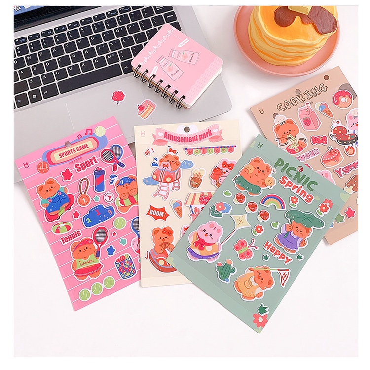 พร้อมส่ง-สติ๊กเกอร์-pvc-กันน้ำ-สติ๊กเกอร์น่ารัก-ไดคัท-diy-sticker