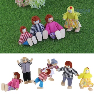 ของเล่นตุ๊กตาหุ่นครอบครัว 7 ตัว แบบไม้ เพื่อการเรียนรู้เด็ก