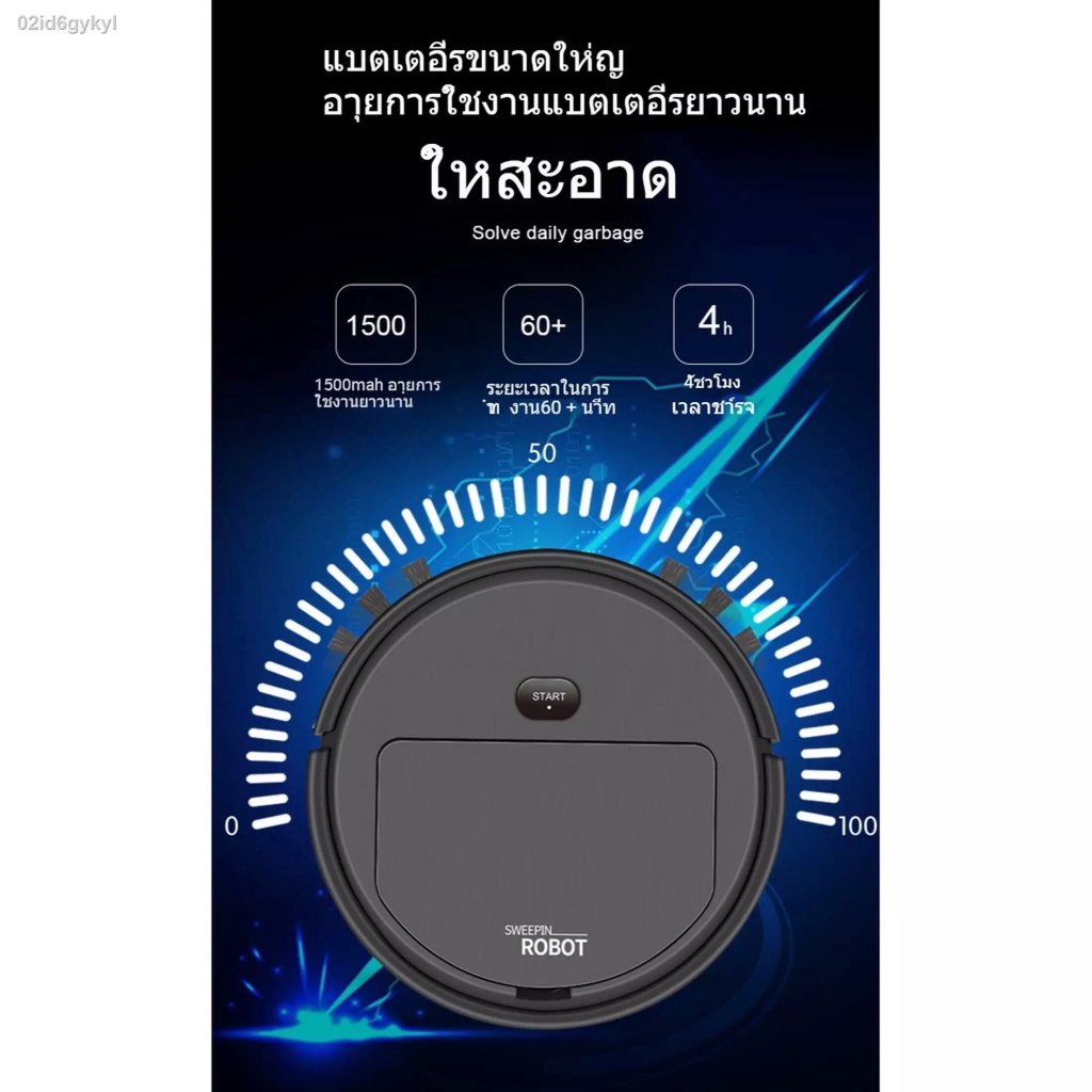 หุ่นยนต์กวาดบ้าน-3in1-vacuum-cleaner-robot-เครื่องดูดฝุ่นอัตโนมัติ-หุ่นยนต์ดูดฝุ่นอัจฉริยะ-automatic-vacuum-cleaner-เครื