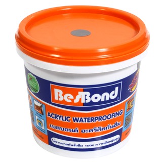 วัสดุกันซึม อะคริลิกกันซึม BESBOND 1KG เทา เคมีภัณฑ์ก่อสร้าง วัสดุก่อสร้าง BESBOND 1KG GRAY WATERPROOFING ACRYLIC