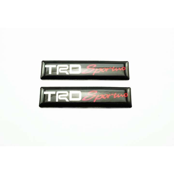 2ชิ้นป้ายโลโก้เลซิ่น-trd-sportivo-พื้นดำขนาด-6-0x1-4cm-ติดตั้งด้วยเทปกาวสองหน้าด้านหลัง-จัดส่งเร็วสินค้าดีมีคุณภาพ