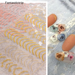 [Fantastictrip] สติกเกอร์โลหะ ลายตัวอักษร 3D สีโรสโกลด์ สําหรับตกแต่งเล็บ DIY