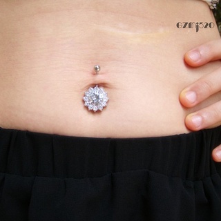 【AG】Body Piercing Ring Fashion Rhinestone Ball Button Jewelry Barbell Bar Belly Navel Ring for Women
