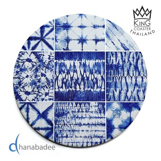 King Coaster จานรองแก้วดูดน้ำ Blue&amp;White-10(D10052) ที่รองแก้ว เซรามิก ธนบดีเซรามิค