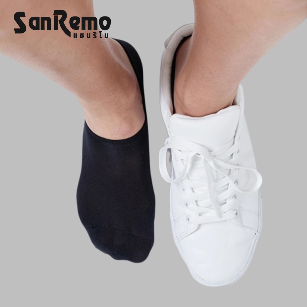ภาพหน้าปกสินค้าSanremo ถุงเท้าข้อสั้น ถุงเท้าชาย ข้อเว้า แซนรีโม No Show Socks กระชับ บางเบา นุ่มสบาย (Free Size 1 คู่) ONIS-SRMRIN จากร้าน sanremo.officialshop บน Shopee