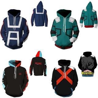 แฟชั่น Unisex 3D My Hero Academia Hoody Anime พิมพ์แฟชั่นเสื้อกันหนาวหมวก