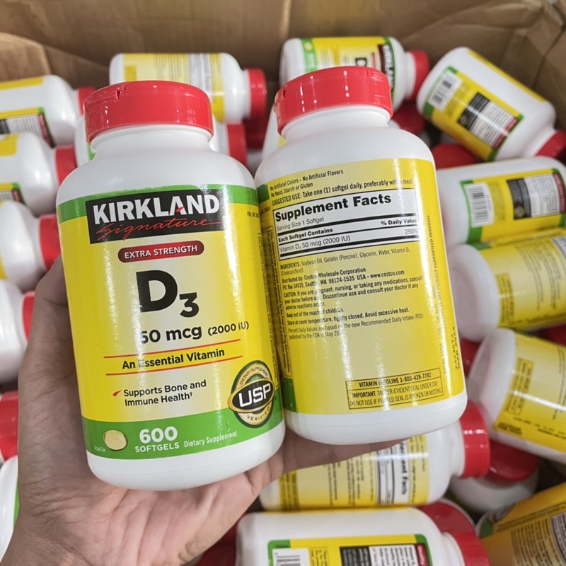 ‼️Exp03/2024‼️ Kirkland Vitamin D3 50 mcg (2000 IU) 600 Softgels