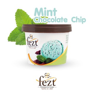 เฟซท์ ไอศรีมพรี่เมี่ยม (Fezt Ice cream Premium)   ขนาด 75 g. รสมิ้นท์ช็อคโกแลตชิพ (Mint chocolate chip) จำนวน 12 ถ้วย