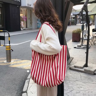 สินค้า กระเป๋าผ้า Stripe V3 ลายเส้นตรง