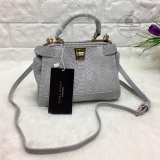 Zara mini croc bag (outlet) สีเทา