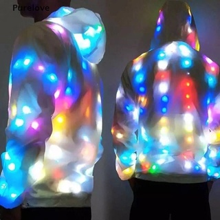 ((Purelove)) เสื้อโค้ทเต้นรํา มีไฟกระพริบ Led หลากสี สําหรับปาร์ตี้ฮาโลวีน