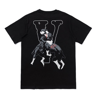 [2023]Summer New Style European and American Fashion Brand VLONE Skull Bullfighting Letter Printing Men and Women Hip-ho