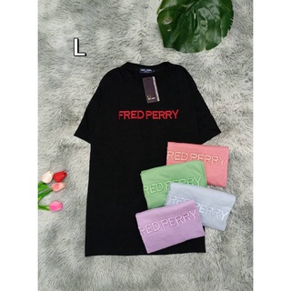 เสื้อยืดแขนสั้น Fred Ferry งานปัก งานป้าย cotton 100% (ชาย/หญิง)