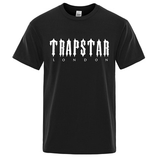 เสื้อผ้าผชเสื้อยืดแขนสั้นลําลอง ขนาดใหญ่ พิมพ์ลายตัวอักษร trapstar london ระบายอากาศ สไตล์สตรีท สําหรับผู้ชายS-5XL