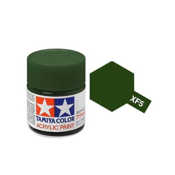 สีทามิย่าสูตรน้ำ-tamiya-acrylic-xf5-flat-green-10ml