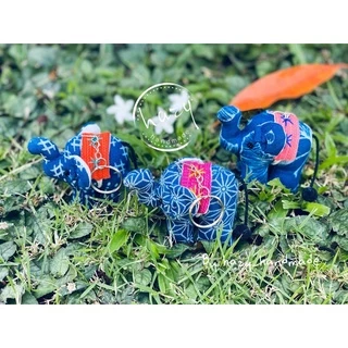 🐘 พวงกุญแจช้าง Elephant keychain ขนาดประมาณ 7x7 cm ผ้าไทย ของฝากน่ารัก handmade ของชำร่วย สินค้าพื้นเมืองเชียงใหม่ photo