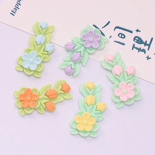 กิ๊บติดผมเรซิ่น รูปดอกไม้ ใบตูม สําหรับตกแต่งรถยนต์ Diy จํานวน 10 ชิ้น ต่อแพ็ค