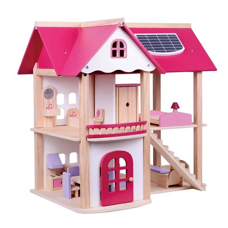 ของเล่นบ้านตุ๊กตาไม้-pink-doll-house-ของเล่นบ้านตุ๊กตา-บ้านตุ๊กตาไม้-บ้านของเล่นไม้-สินค้าพร้อมส่ง