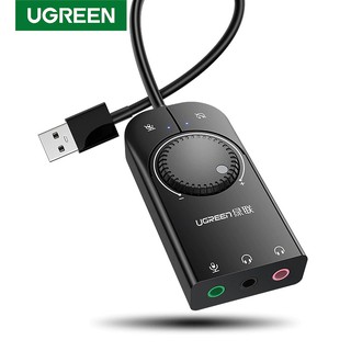 ภาพหน้าปกสินค้าUgreen External USB Sound Card Mic Audio Card USB to 3.5mm Earphone Headphone ซึ่งคุณอาจชอบสินค้านี้