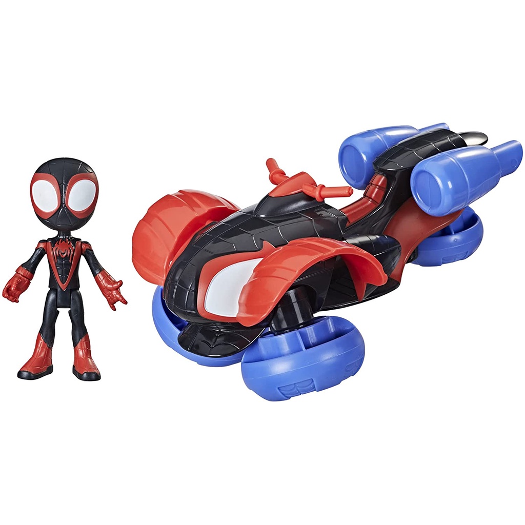 marvel-spidey-and-his-amazing-friends-change-n-go-techno-racer-vehicle-and-miles-morales-spider-man-4-inch-action-figure-f1945-ฟิกเกอร์-marvel-spidey-and-his-amazing-friends-change-n-go-techno-racer-v