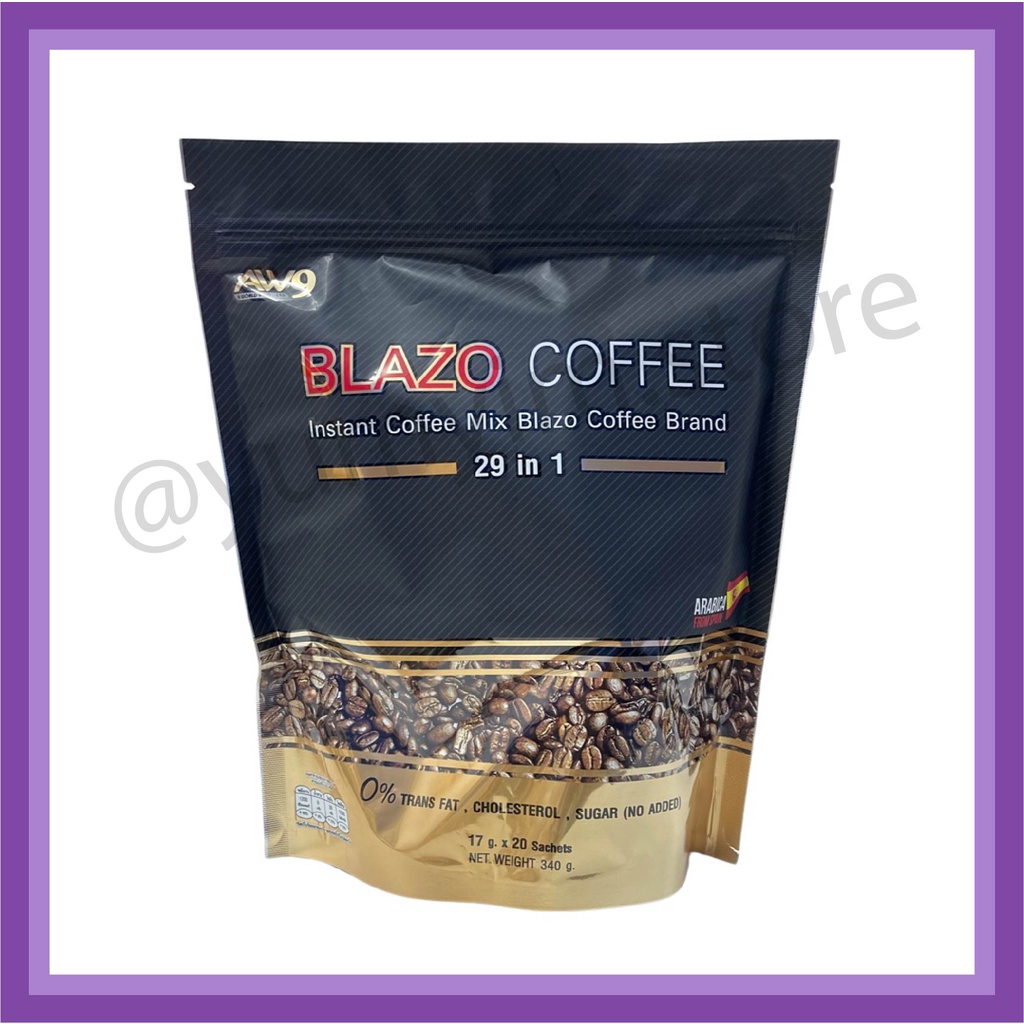 ภาพหน้าปกสินค้าBLAZO COFFEE กาแฟเบลโซ่ กาแฟเพื่อสุขภาพ 29 in 1 ไม่มีน้ำตาล ไม่มีไขมันทรานส์ ผสมลูทีน บำรุงสายตา ปวดเมื่อย