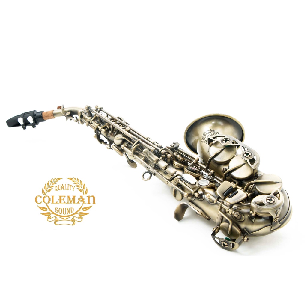 แซกโซโฟน-saxophone-curved-soprano-coleman-cl-336s-antique-plated