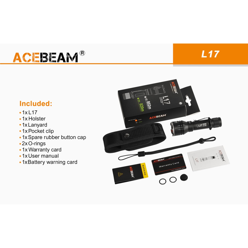 ไฟฉายแบรนด์acebeam-รุ่นl17-new-พุ่ง