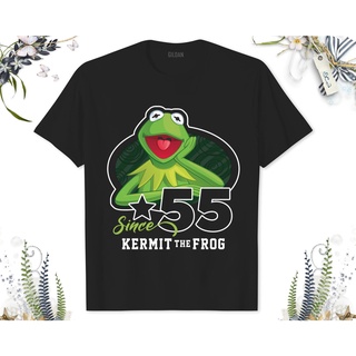 เสื้อยืด พิมพ์ลายดิสนีย์ The Muppets Kermit The Frog Since 55 Portrait ของขวัญ สําหรับผู้ใหญ่