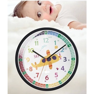 ภาพหน้าปกสินค้า[พร้อมส่ง] Wall Clock นาฬิกาเรียนรู้เวลา นาฬิกาสอนดูเวลาสำหรับเด็ก ตัวเลขอ่านง่าย สีสีนต่างกัน  มีตัวเลขบอกเวลาถึง 24 ชม ที่เกี่ยวข้อง