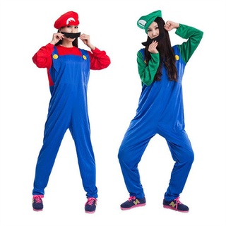 Adult Super Mario and Luigi Bros Mens Fancy Dress Costume Plumber New