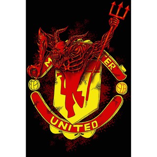 โปสเตอร์ Manchester United แมนเชสเตอร์ยูไนเต็ด Manu MUFC แมนยู Red Devils Poster Manutd ฟุตบอล Football ของขวัญ
